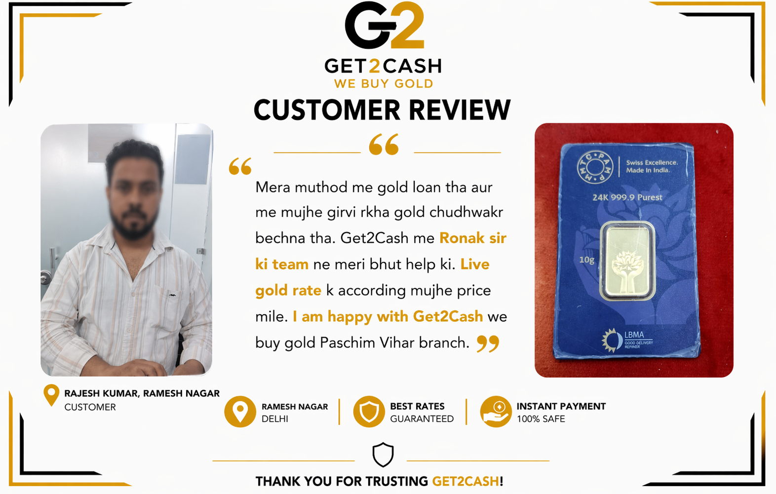 Sell Gold in Paschim Vihar